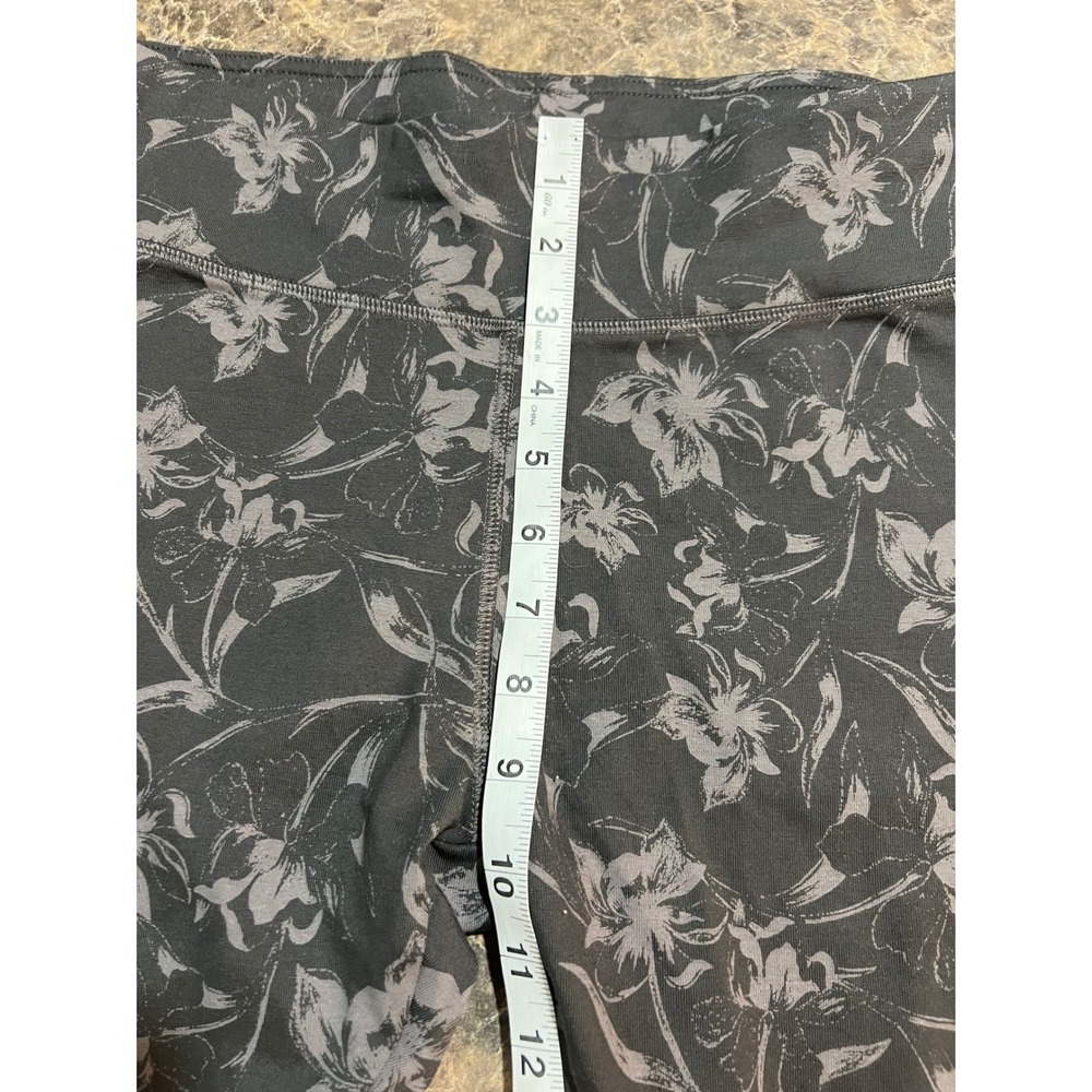 Pact Organic Cotton High Rise Floral Leggings Charcoal Grey Medium Lounge Eco - Picture 5 of 6
